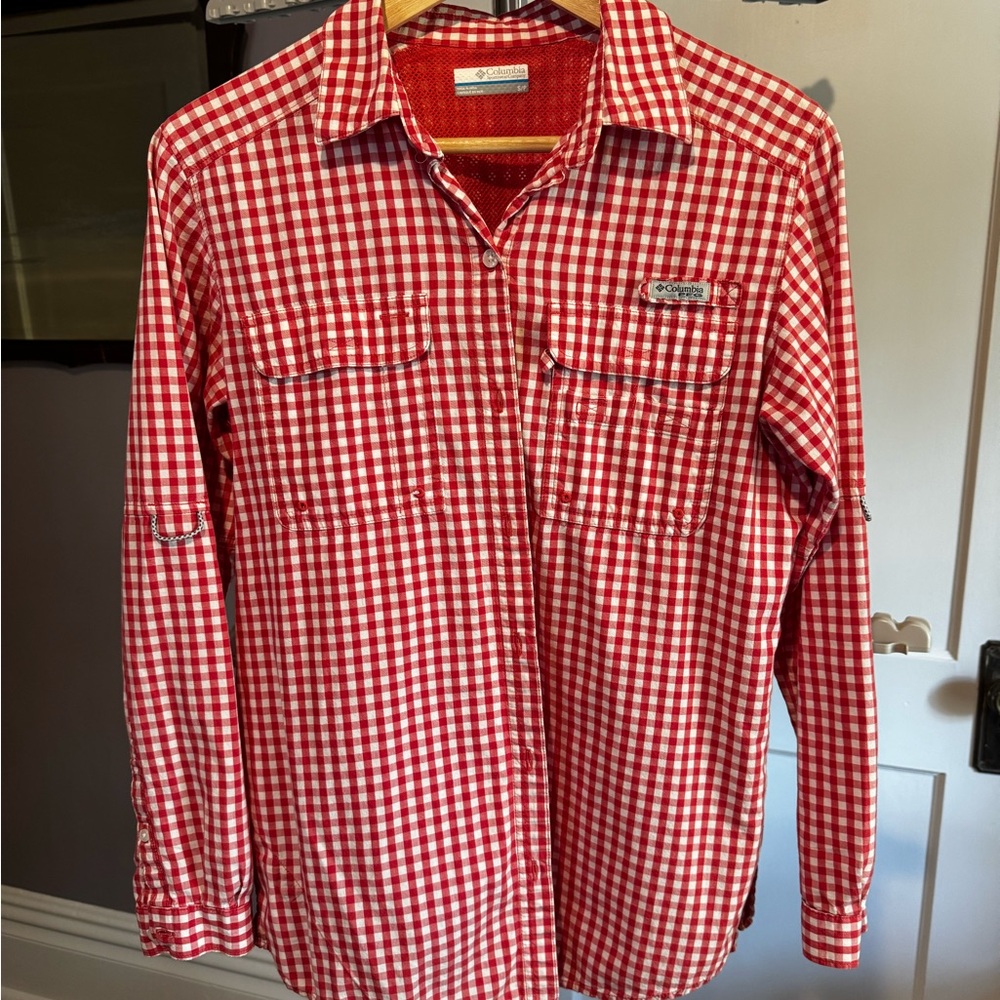 Columbia Red Gingham Women’s Outdoor Shirt